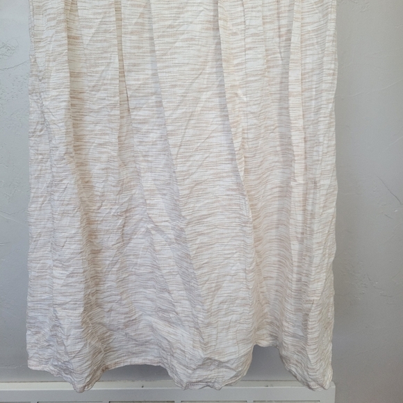 Lola Sport Women's 40 Medium Beige Ivory Cap Sleeve Midi Dress Button Down - Picture 4 of 13